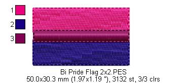 Bi Pride Flag - Fill Stitch