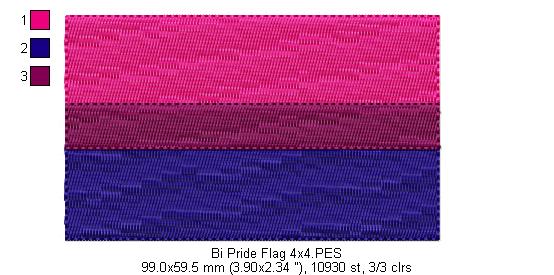 Bi Pride Flag - Fill Stitch