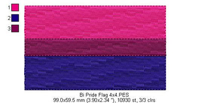 Bi Pride Flag - Fill Stitch
