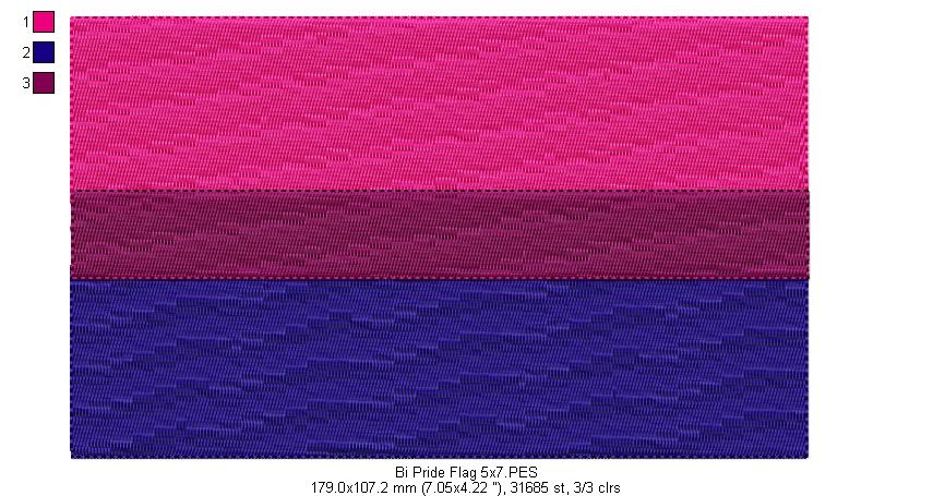 Bi Pride Flag - Fill Stitch