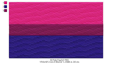 Bi Pride Flag - Fill Stitch