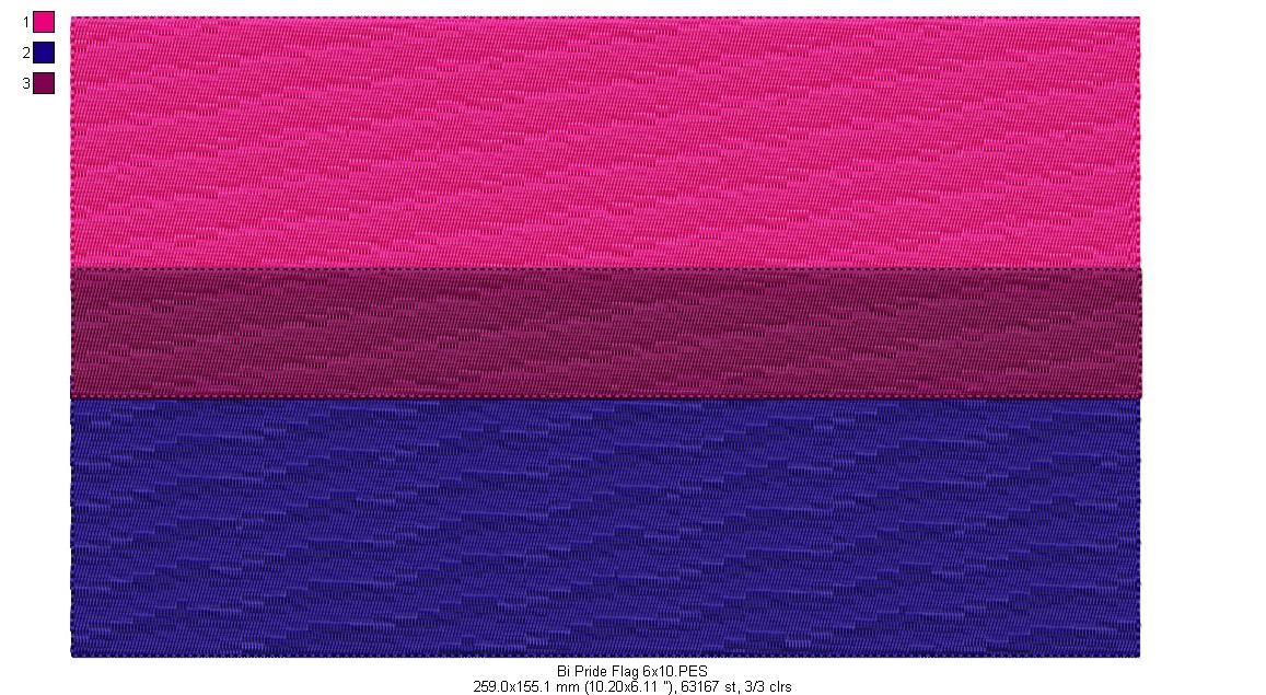 Bi Pride Flag - Fill Stitch