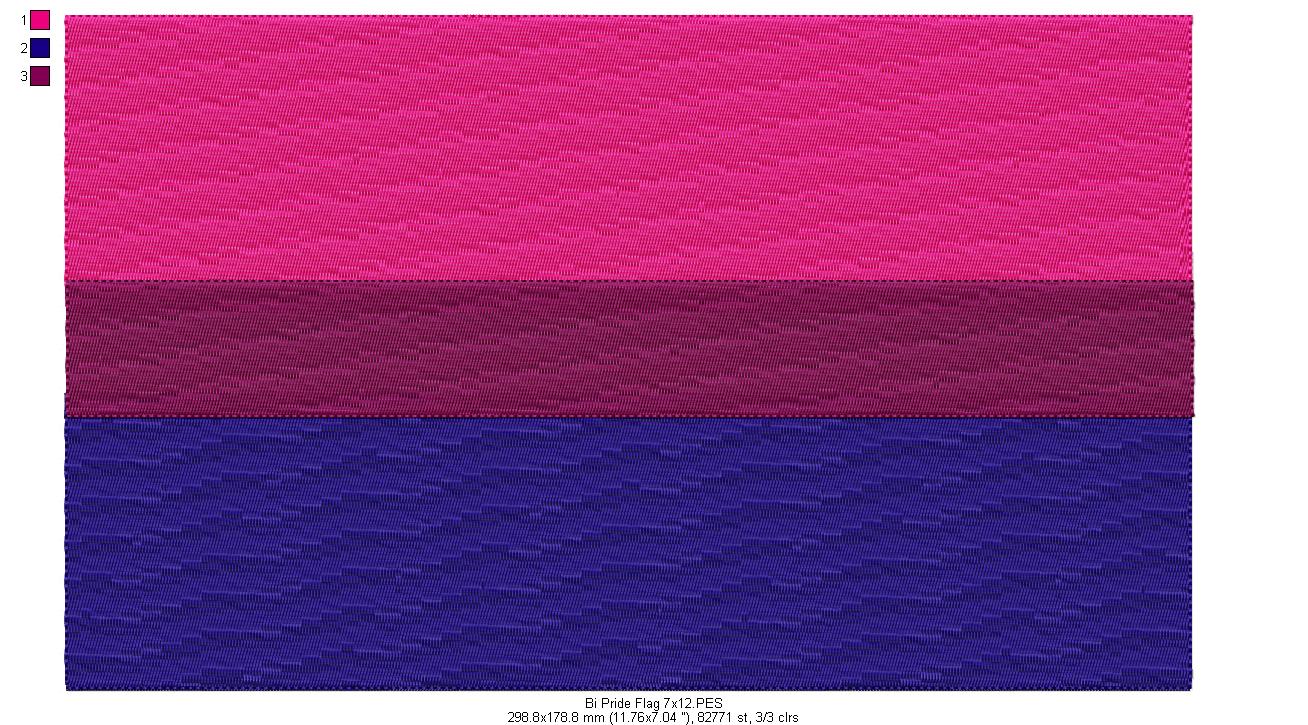 Bi Pride Flag - Fill Stitch