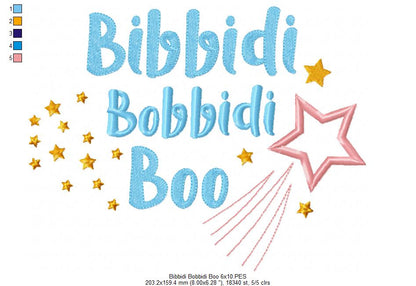 Bibbidi Bobbidi Boo - Fill Stitch Embroidery