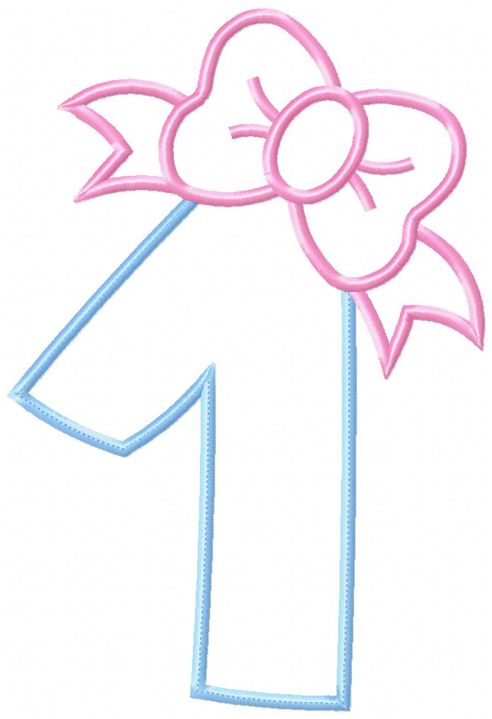 Big Bow Numbers Set 0–9 – Appliqué – Machine Embroidery Design