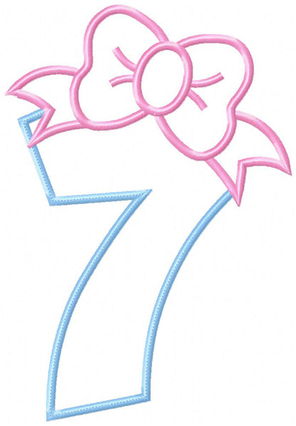 Big Bow Numbers Set 0–9 – Appliqué – Machine Embroidery Design