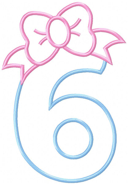 Big Bow Numbers Set 0–9 – Appliqué – Machine Embroidery Design