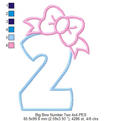 Big Bow Number Two - Appliqué – Machine Embroidery Design