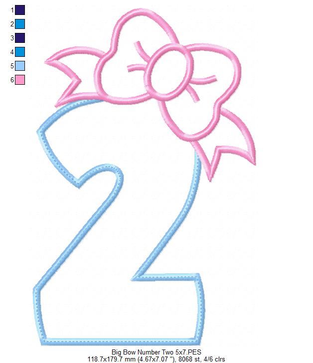 Big Bow Number Two - Appliqué – Machine Embroidery Design