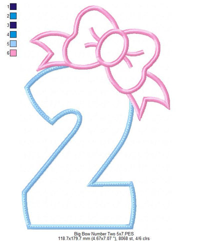 Big Bow Number Two - Appliqué – Machine Embroidery Design