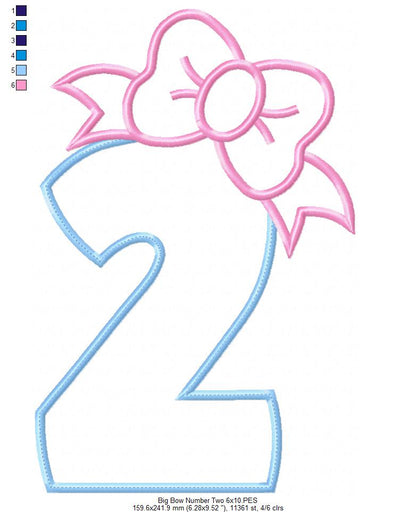 Big Bow Number Two - Appliqué – Machine Embroidery Design