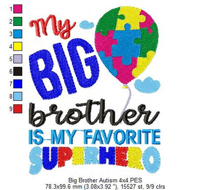 My Big Brother is my Favorite Super Hero - Fill Stitch