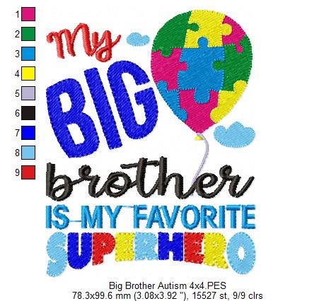 My Big Brother is my Favorite Super Hero - Fill Stitch