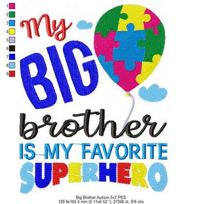 My Big Brother is my Favorite Super Hero - Fill Stitch