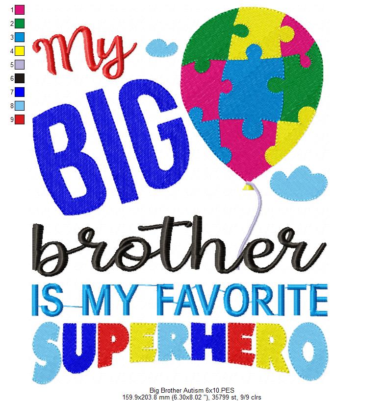 My Big Brother is my Favorite Super Hero - Fill Stitch