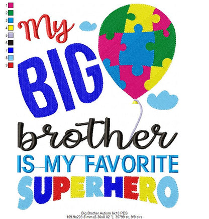 My Big Brother is my Favorite Super Hero - Fill Stitch