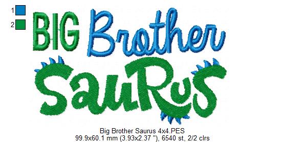 Lil, Mid and Big Brother Saurus - Fill Stitch - Set of 3 designs