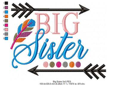Big Sister – Fill Stitch – Machine Embroidery Design