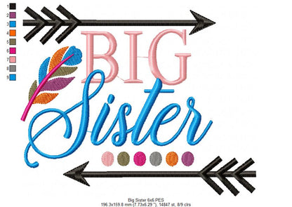 Big Sister – Fill Stitch – Machine Embroidery Design