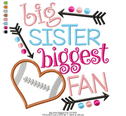 Big Sister Biggest Fan - Applique