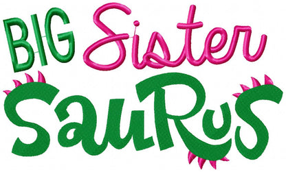 Lil, Mid and Big Brother and Sister Saurus - Fill Stitch - Set of 6 designs