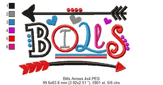 Bills Arrows and Hearts - Fill Stitch