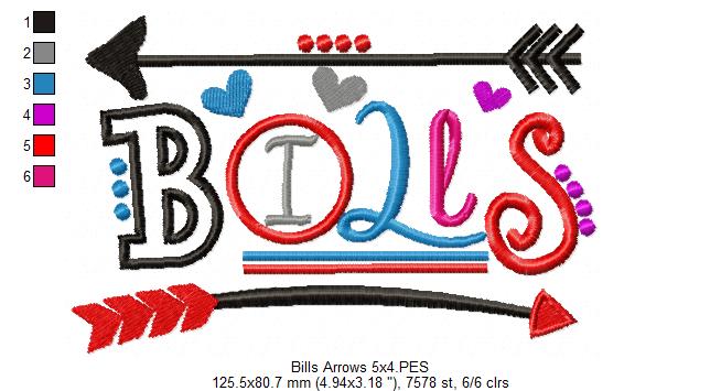 Bills Arrows and Hearts - Fill Stitch