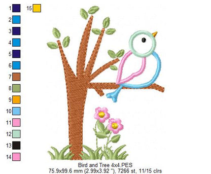 Bird on the Tree - Applique
