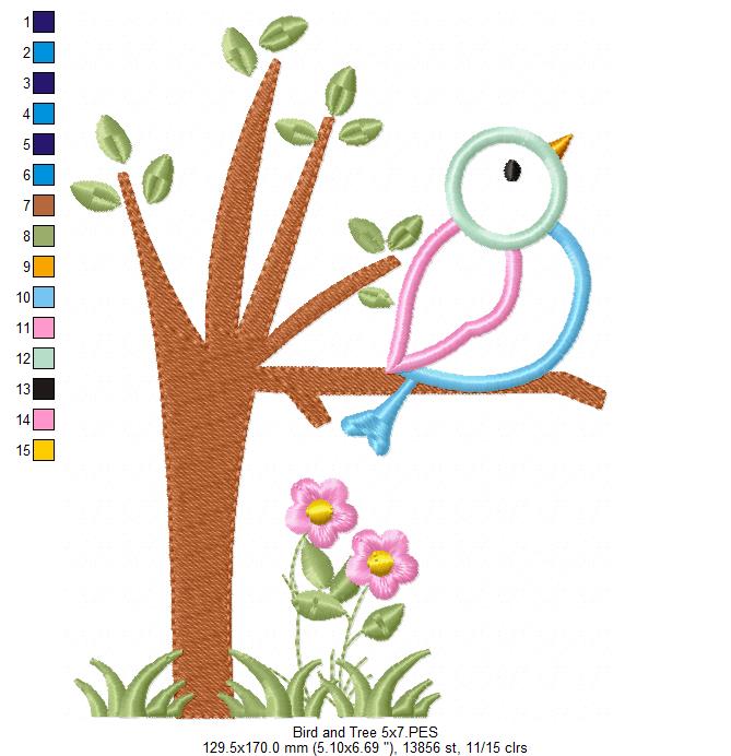 Bird on the Tree - Applique