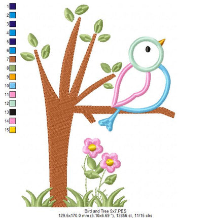 Bird on the Tree - Applique