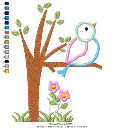 Bird on the Tree - Applique