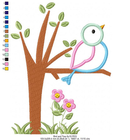Bird on the Tree - Applique