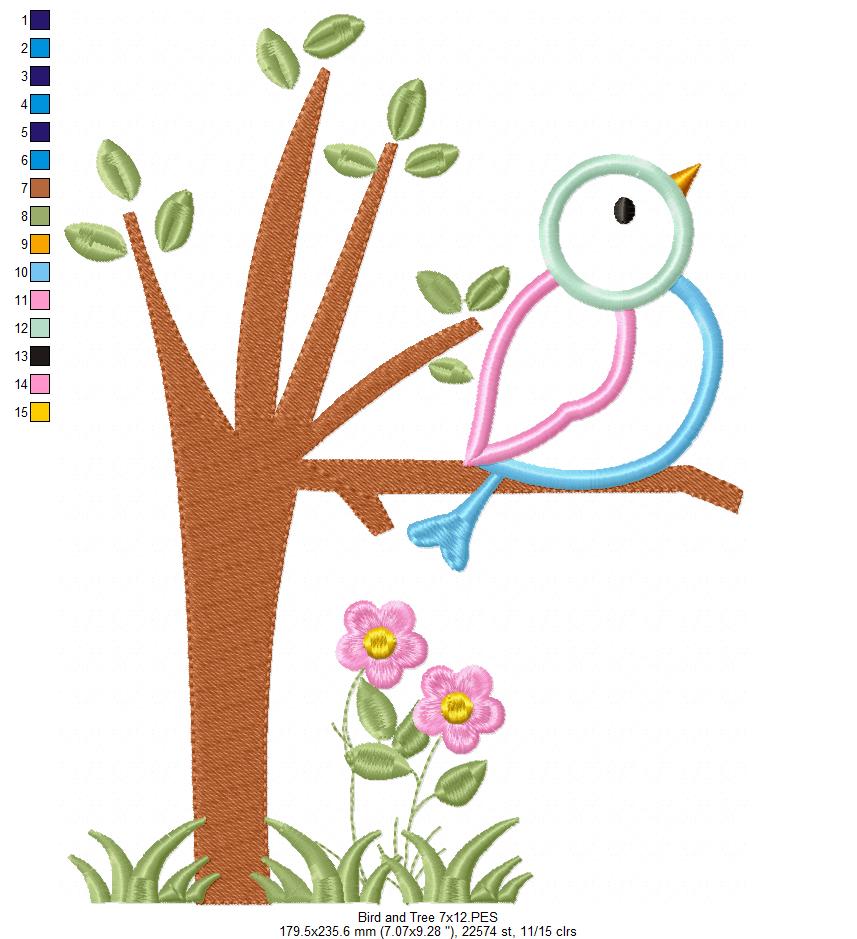 Bird on the Tree - Applique