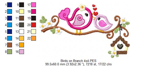 Birds on the Branch - Applique Embroidery