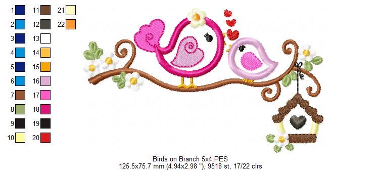 Birds on the Branch - Applique Embroidery