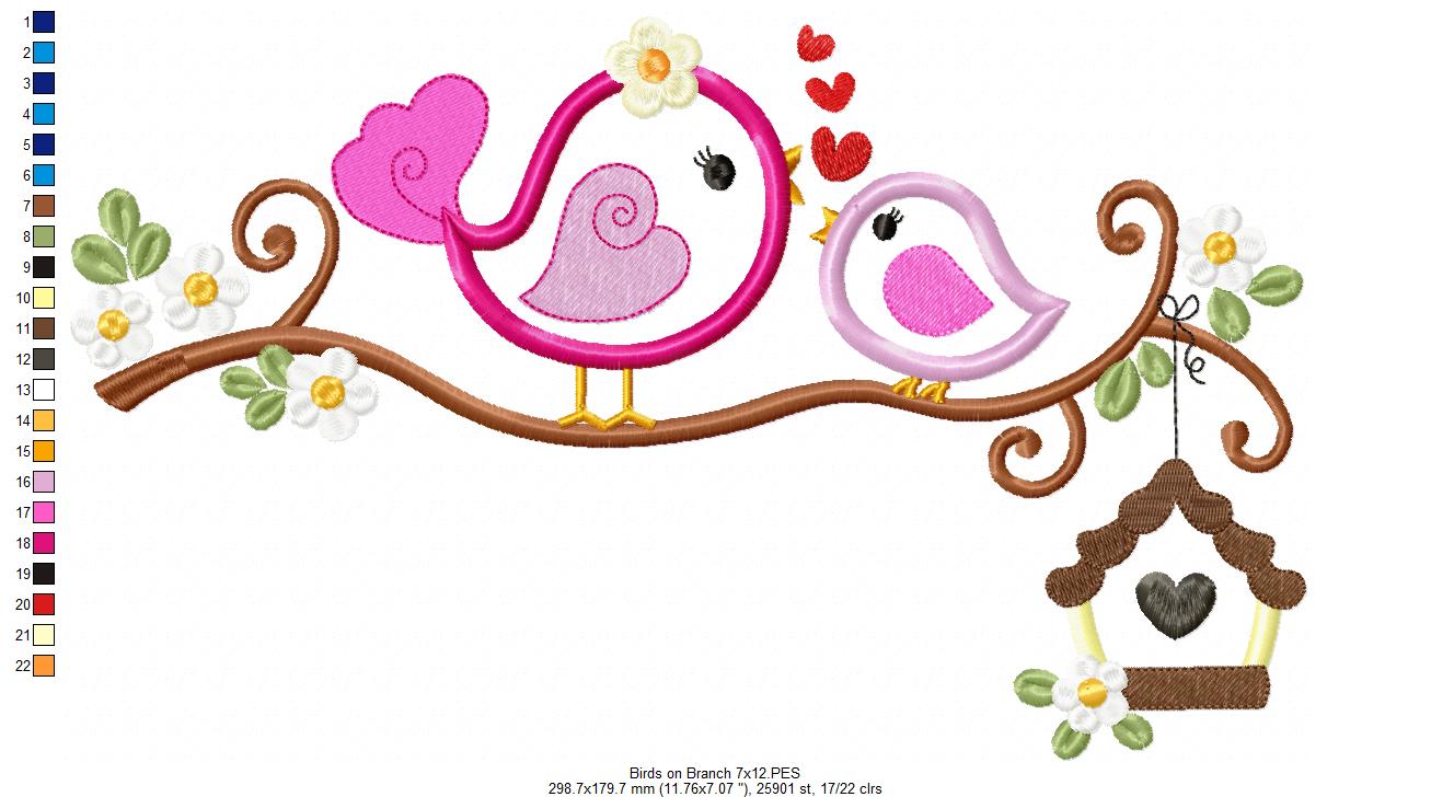 Birds on the Branch - Applique Embroidery