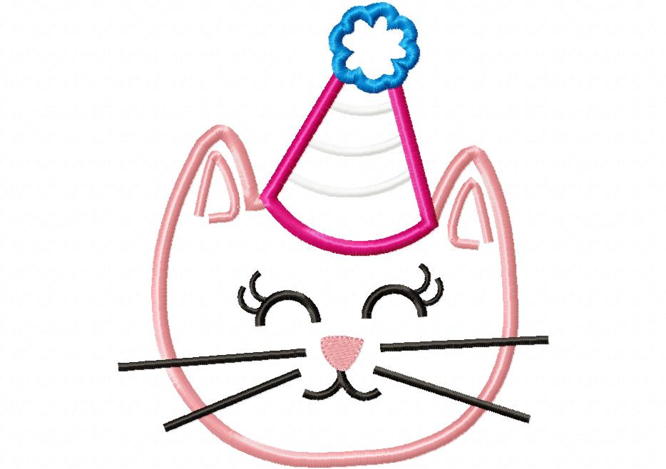 Birthday Cat Girl - Applique