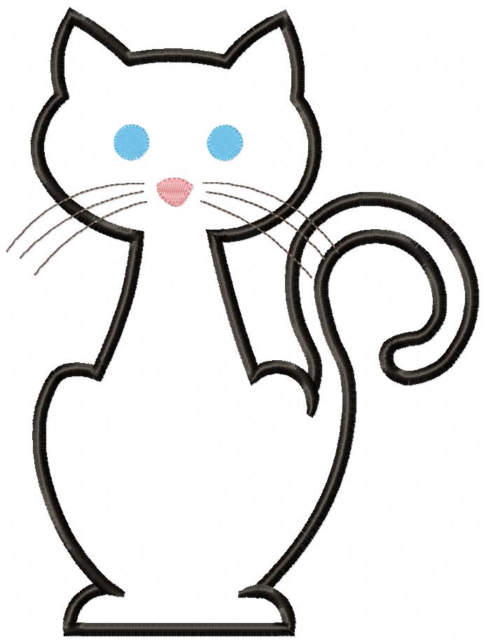 Black Cat - Applique - Machine Embroidery Design