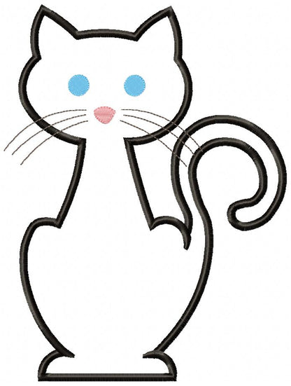 Black Cat - Applique - Machine Embroidery Design