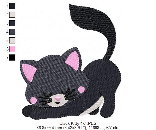 Black Kitty - Fill Stitch