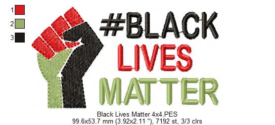 Black Lives Matter - Fill Stitch - Machine Embroidery Design