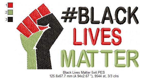 Black Lives Matter - Fill Stitch - Machine Embroidery Design
