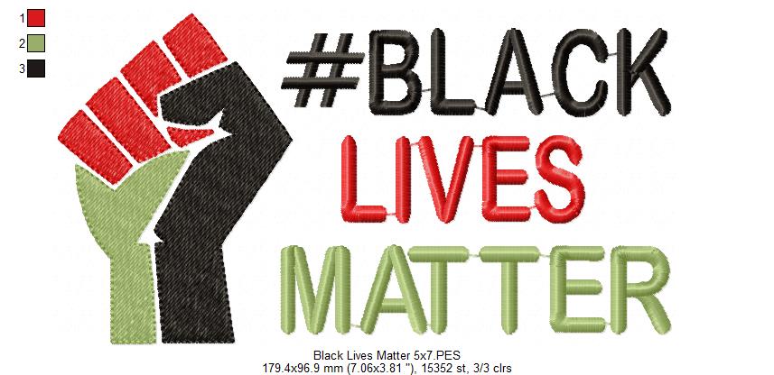 Black Lives Matter - Fill Stitch - Machine Embroidery Design