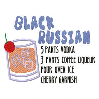 Cocktails Recipe Embroidery Collection - Applique - Set of 18 designs