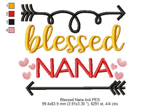 Blessed Nana - Fill Stitch - Machine Embroidery Design