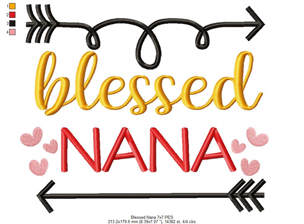 Blessed Nana - Fill Stitch - Machine Embroidery Design