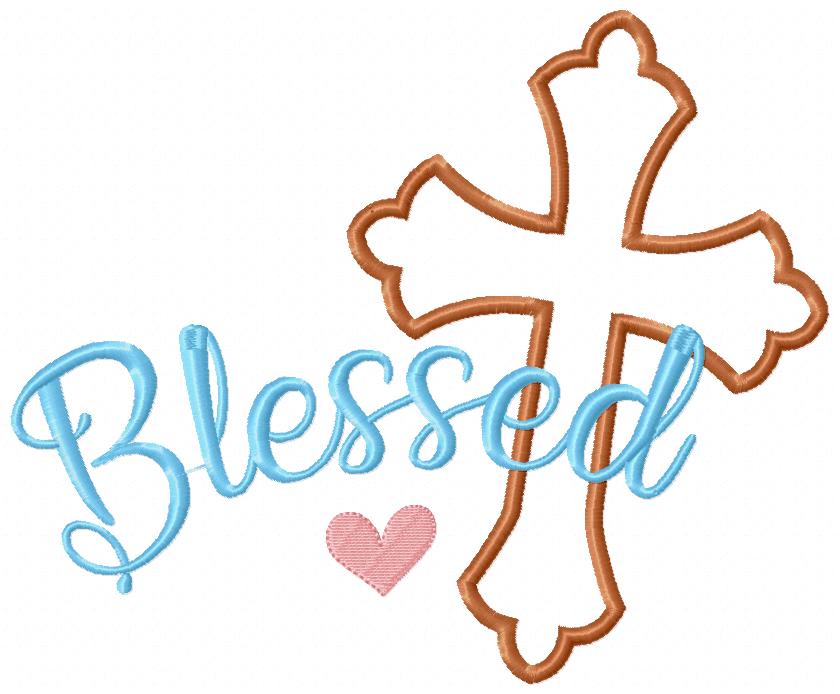 Easter Cross Blessed - Applique