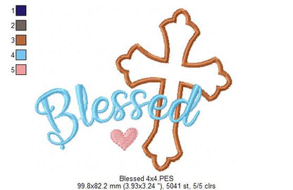Easter Cross Blessed - Applique