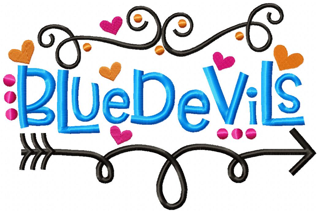 Blue Devils Fun Arrows - Satin Stitch - Machine Embroidery Design