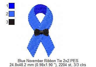 BlueNovember Ribbon with Tie - Fill Stitch